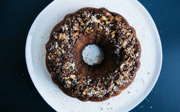 Spiced chocolate & dried fig christmas cake