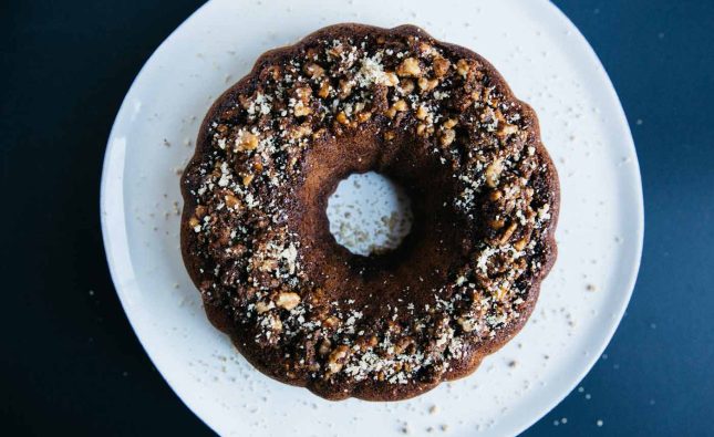 Spiced chocolate & dried fig christmas cake